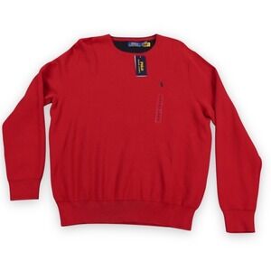Polo Ralph Lauren Sweater Mens 2XL XXL Red Featherweight Mesh Knit Crew Neck